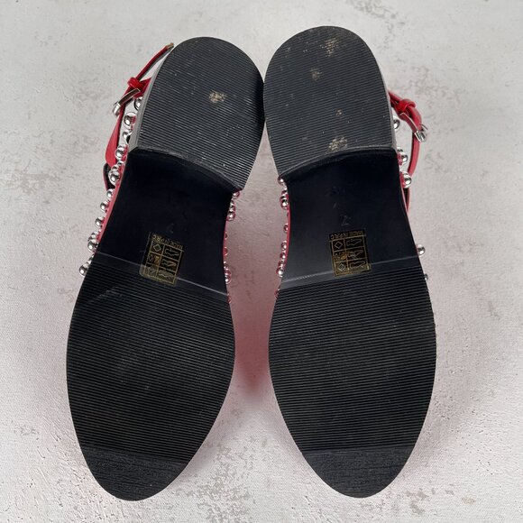 Ninety Union Riverside Red Studded Ankle Boot Rock Glam Womens Sz 7 - Picture 6 of 9